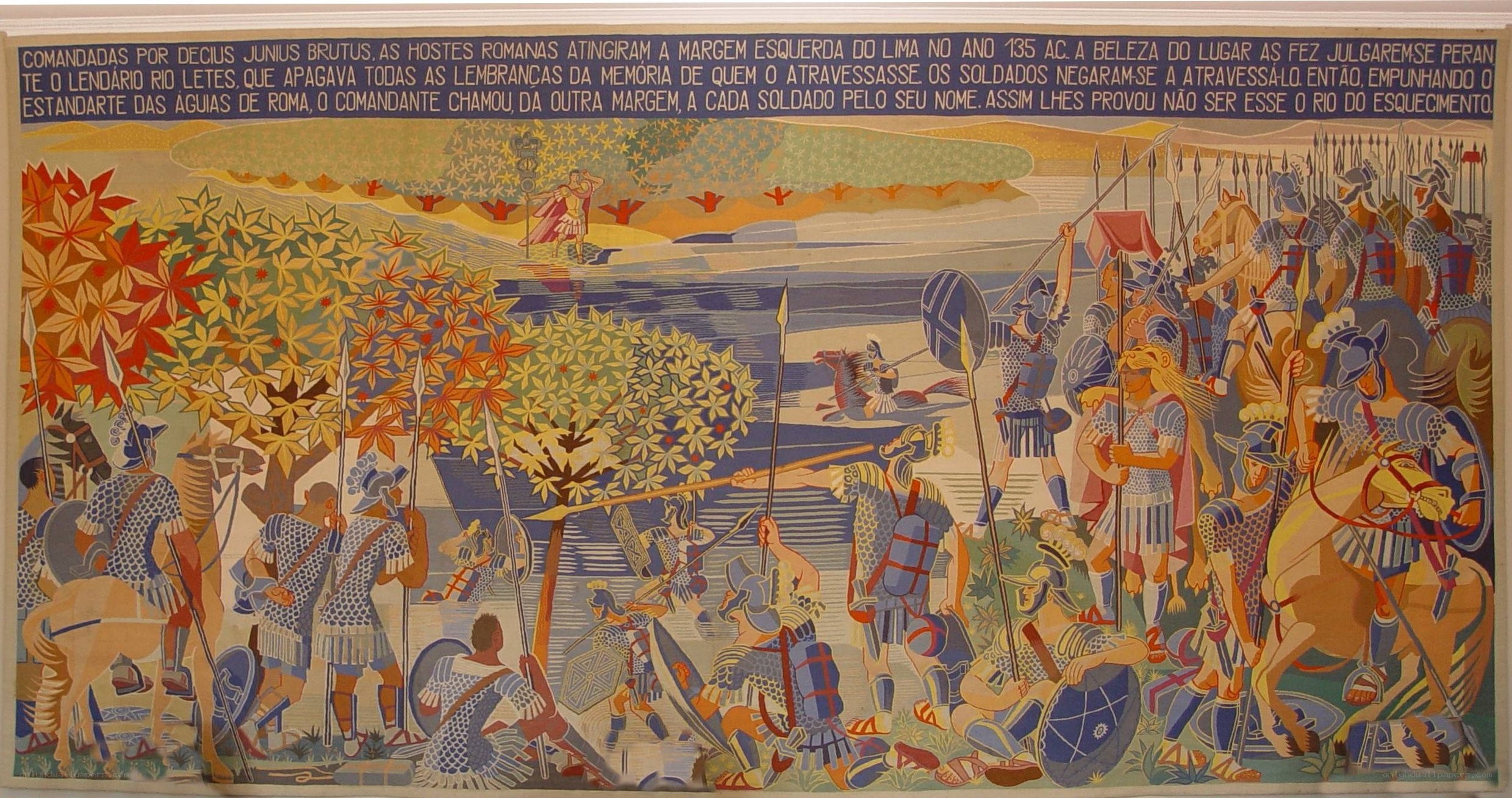 Roman soldiers crossing the Rubicon