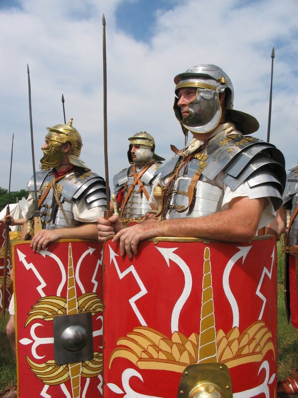 Roman Soldiers in Armor — Red