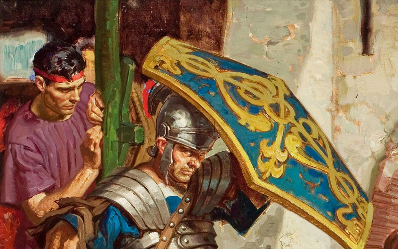 Roman soldiers in battle
