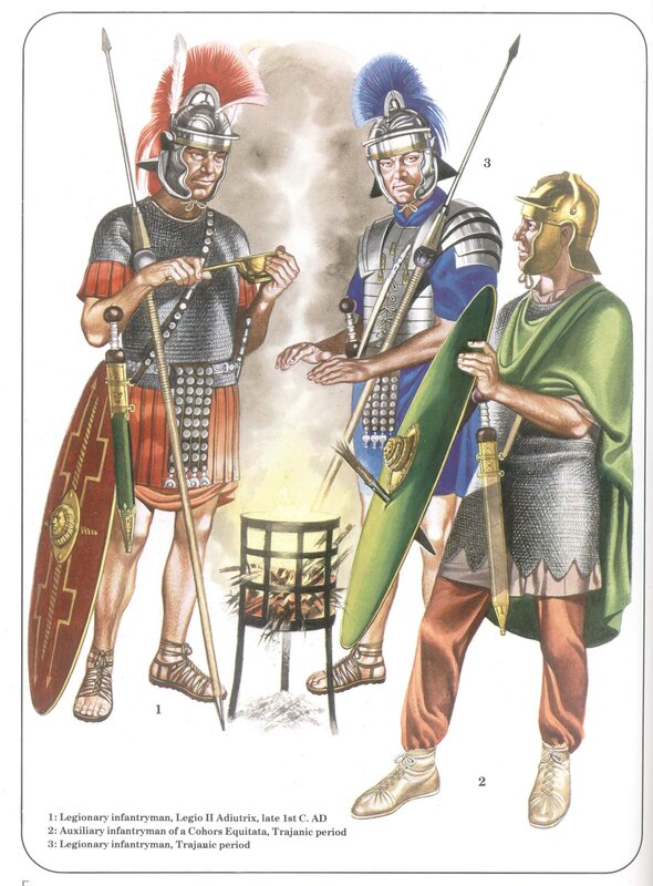 Roman soldiers in battle gear