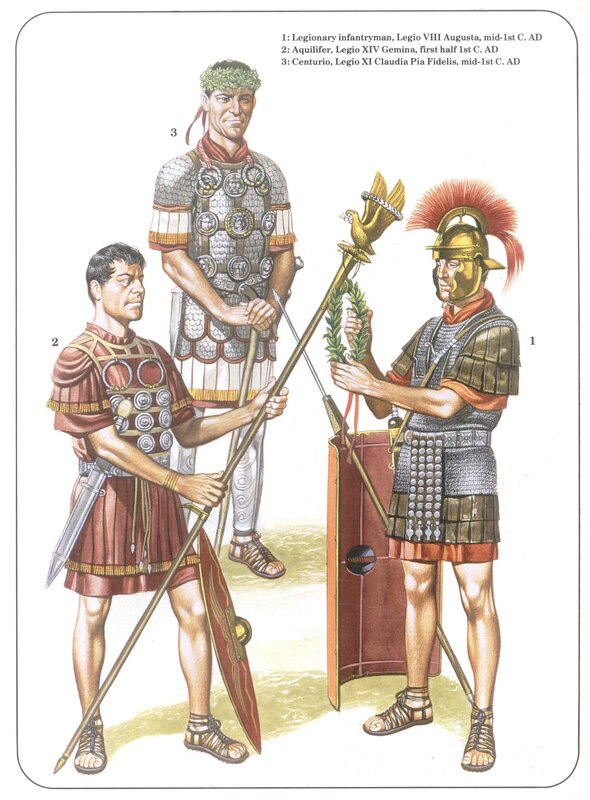Roman soldiers in battle gear
