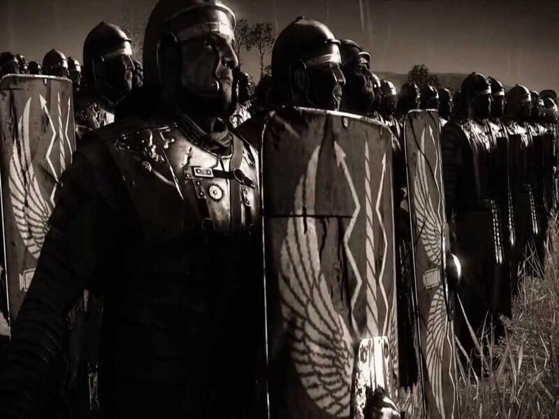Roman Soldiers in Formation — Black