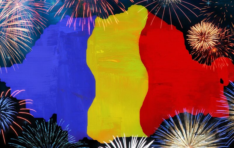 Romania Flag Map
