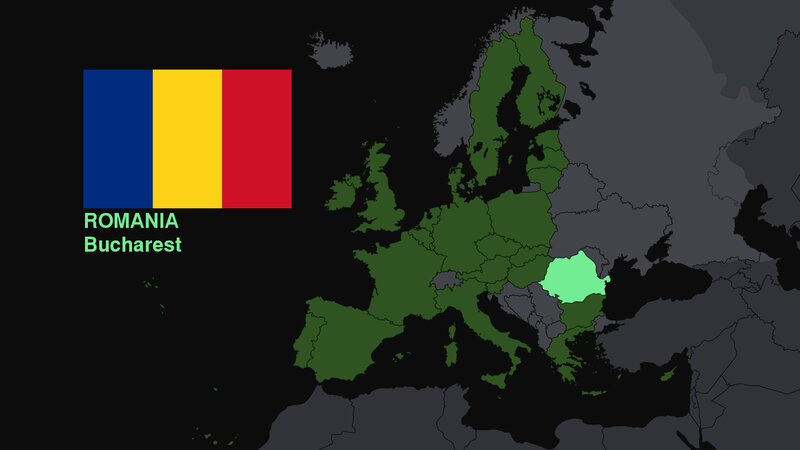Romania on European map