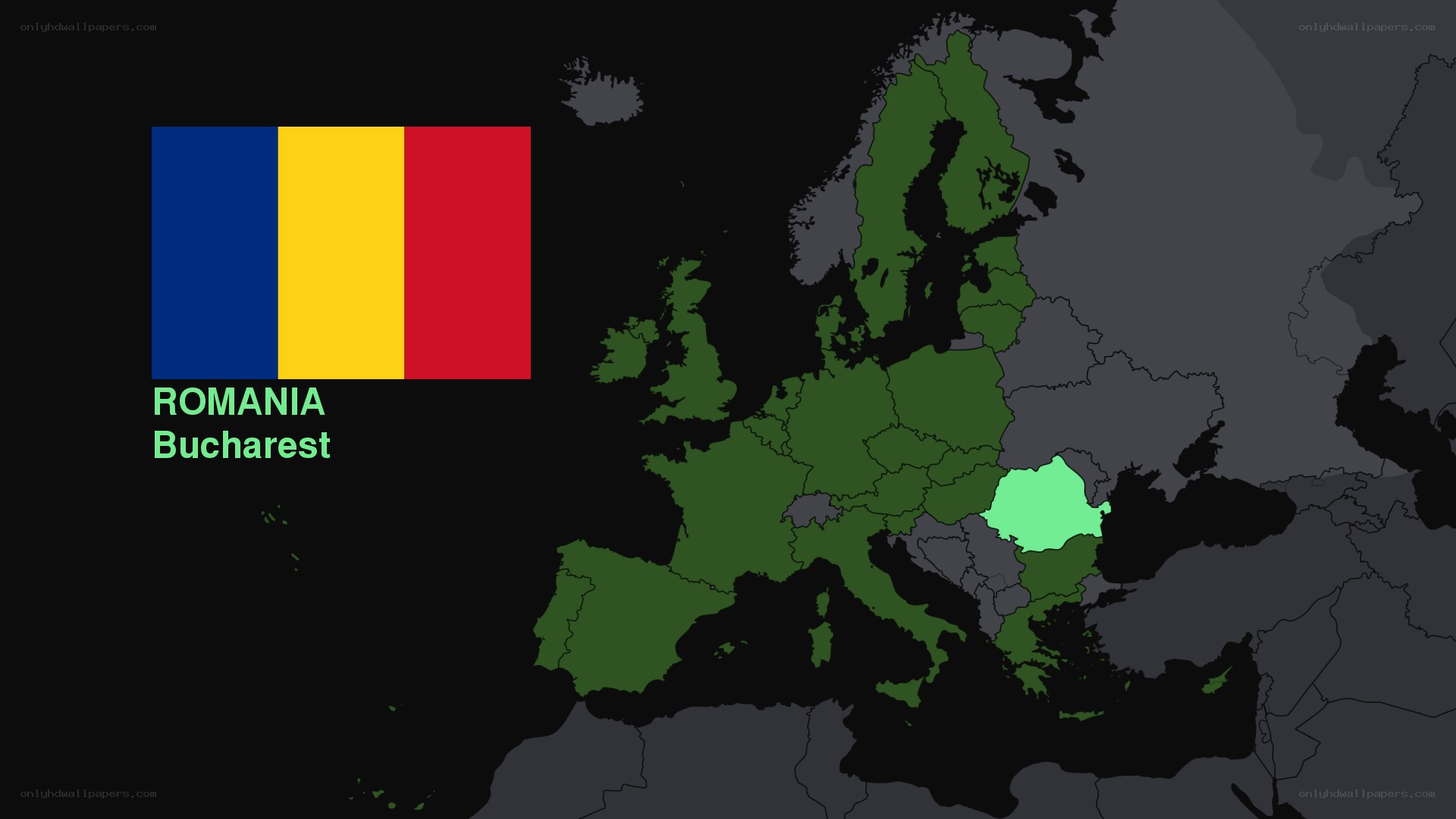 Romania on European map