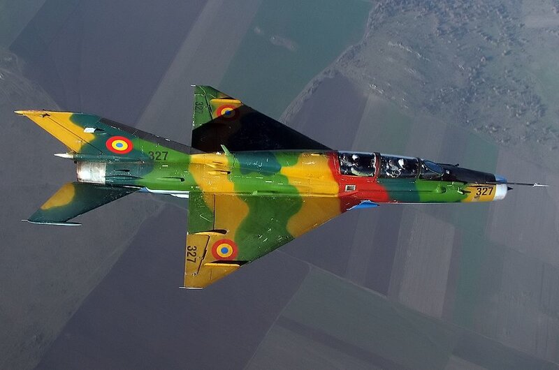 Romanian Air Force jet in flight
