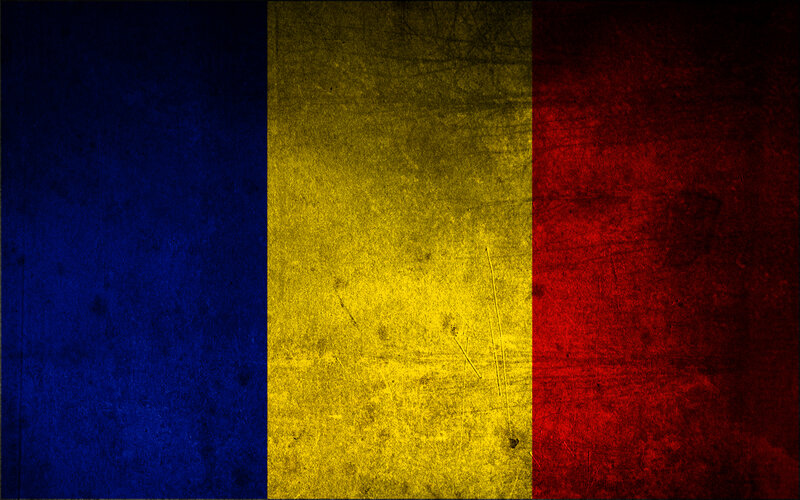 Romanian flag with distressed texture