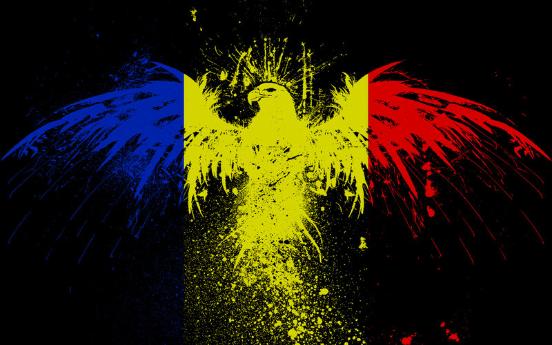 Romanian flag with eagle