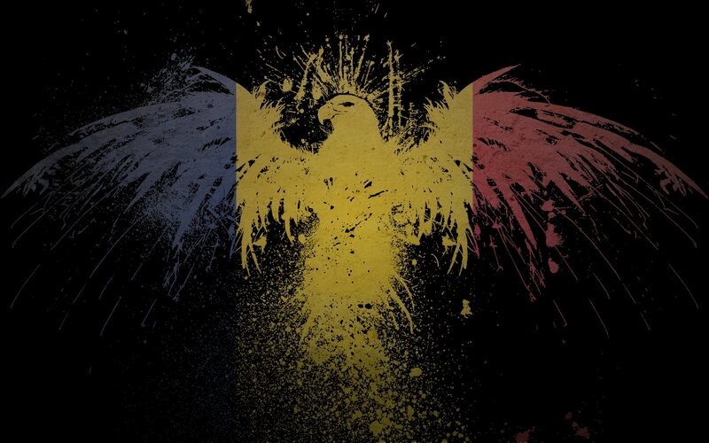 Romanian flag with eagle