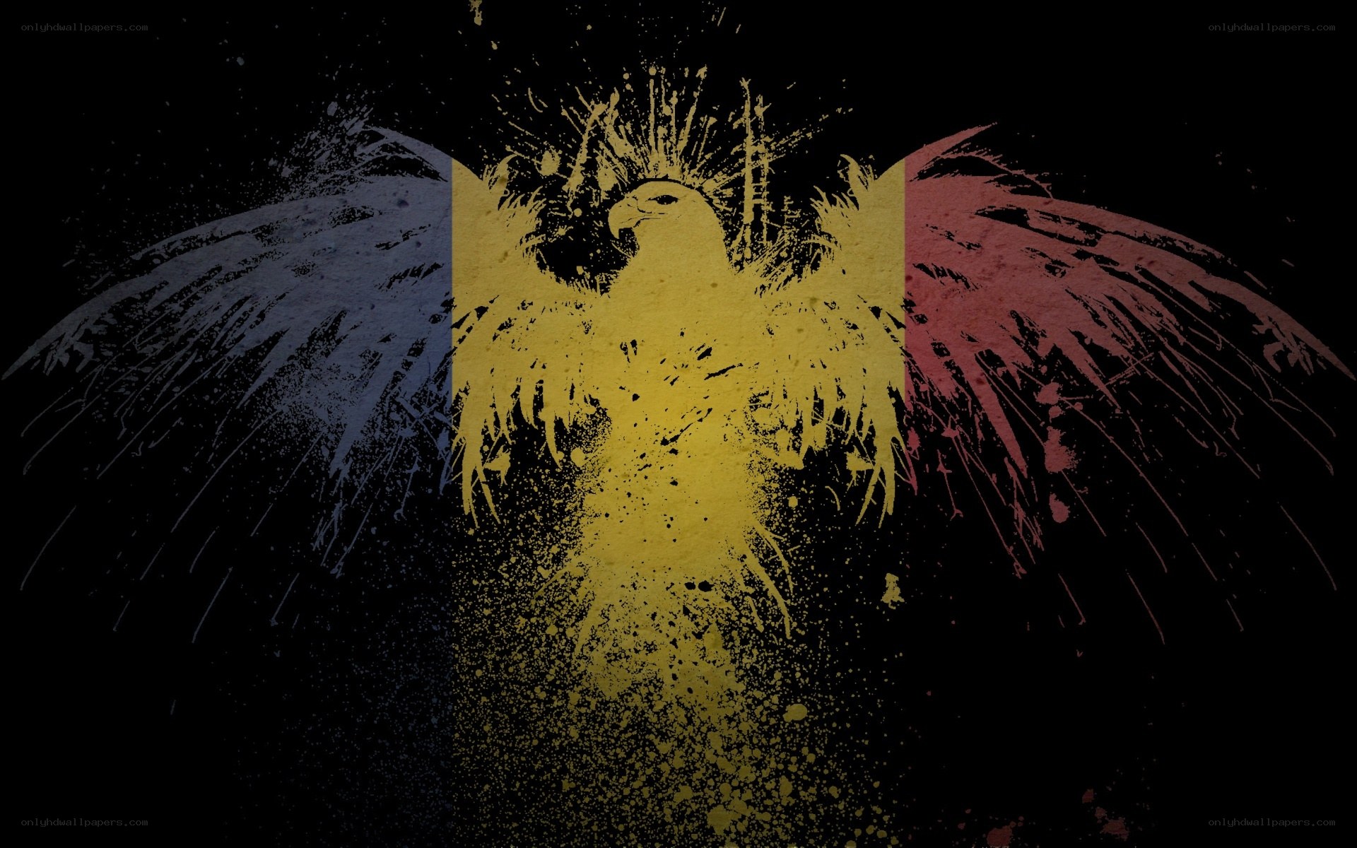 Romanian flag with eagle