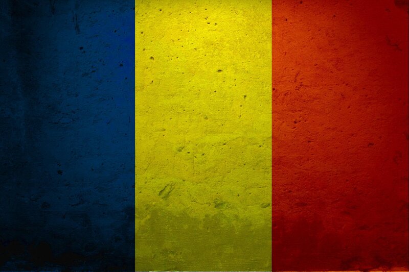 Romanian flag with textured background