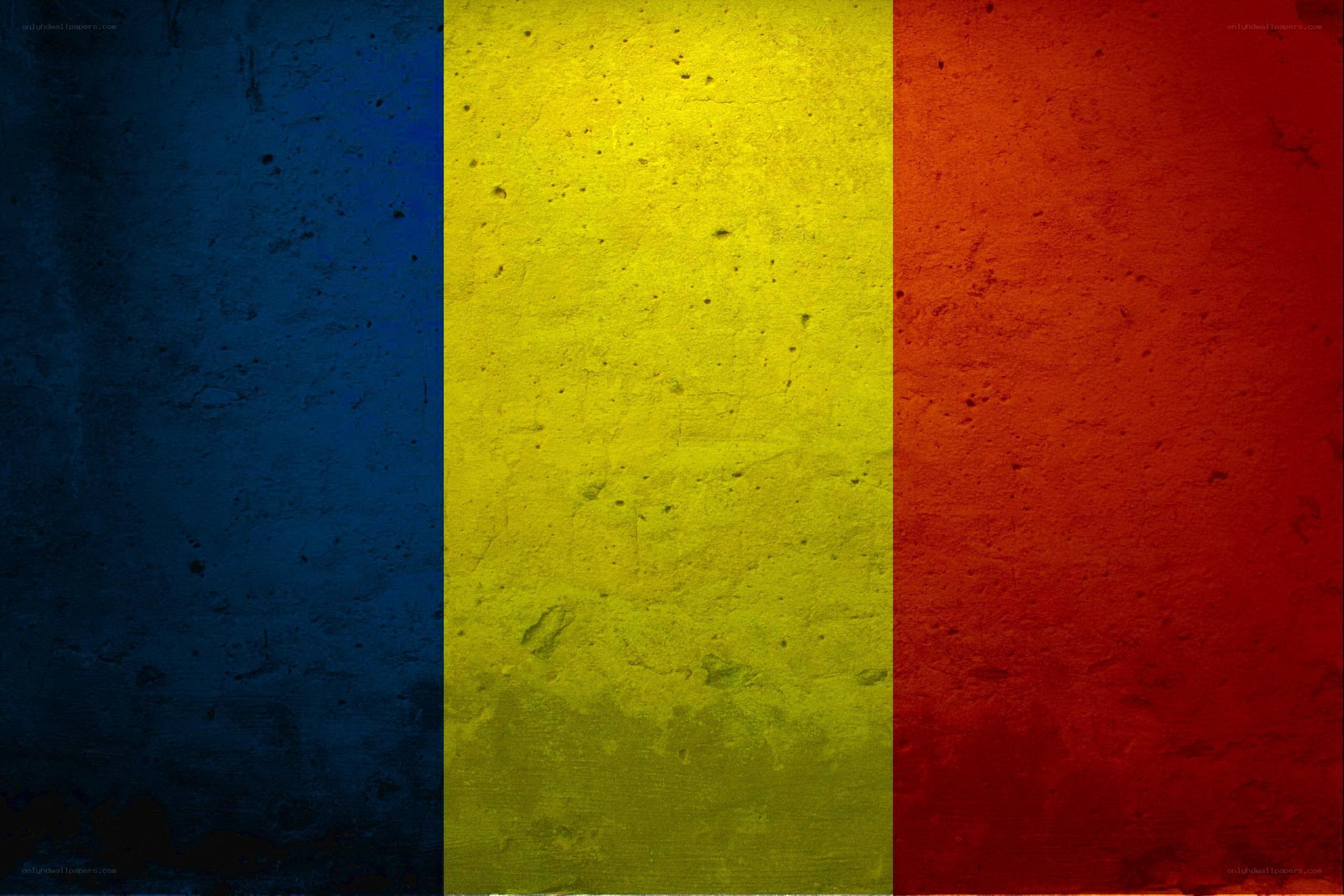Romanian flag with textured background