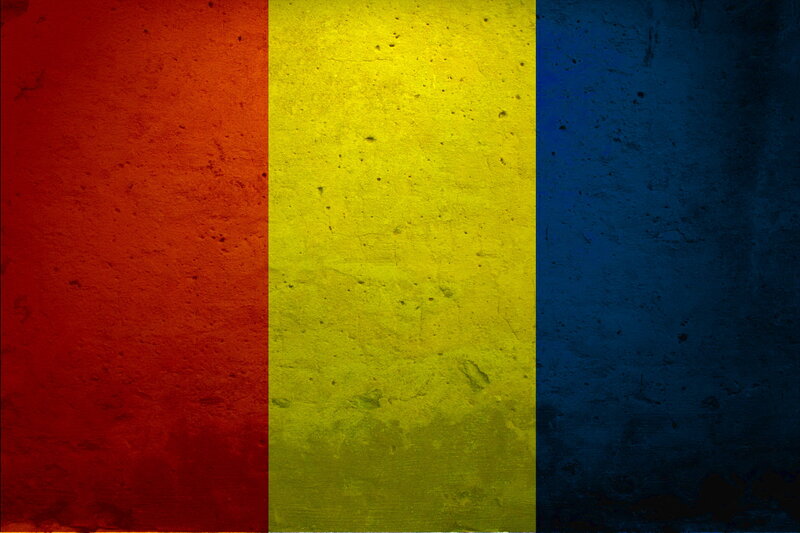 Romanian flag with textured background