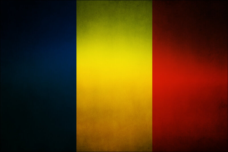 Romanian flag with vintage texture