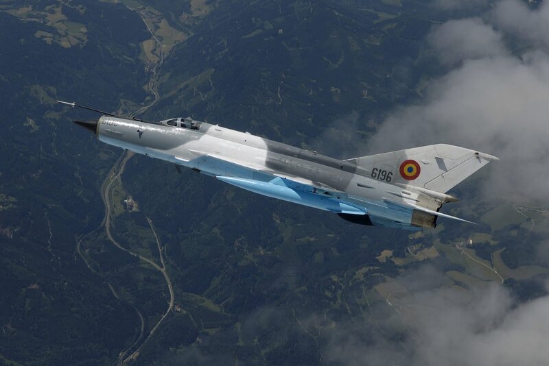 Romanian MiG-21 in flight