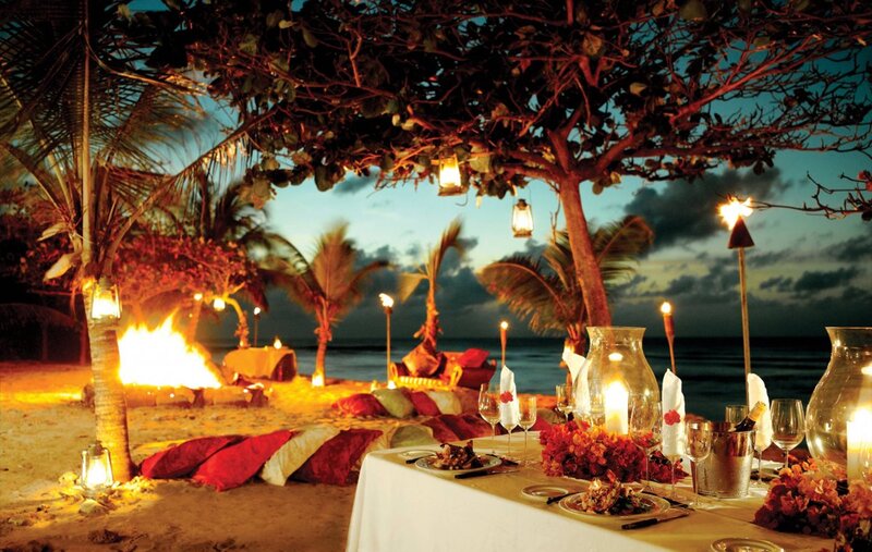 Romantic Beach Dinner — Orange, Night