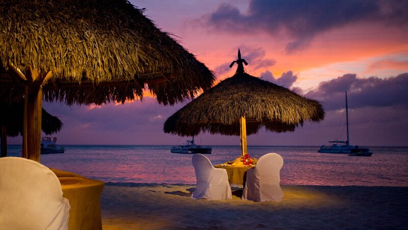Romantic Beach Dinner — Purple