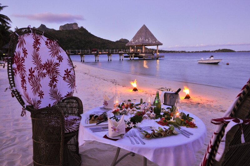 Romantic Beach Dinner — White, Serene