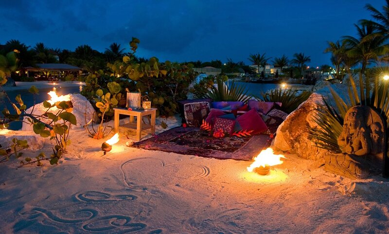 Romantic Beach Setup — Blue, Serene