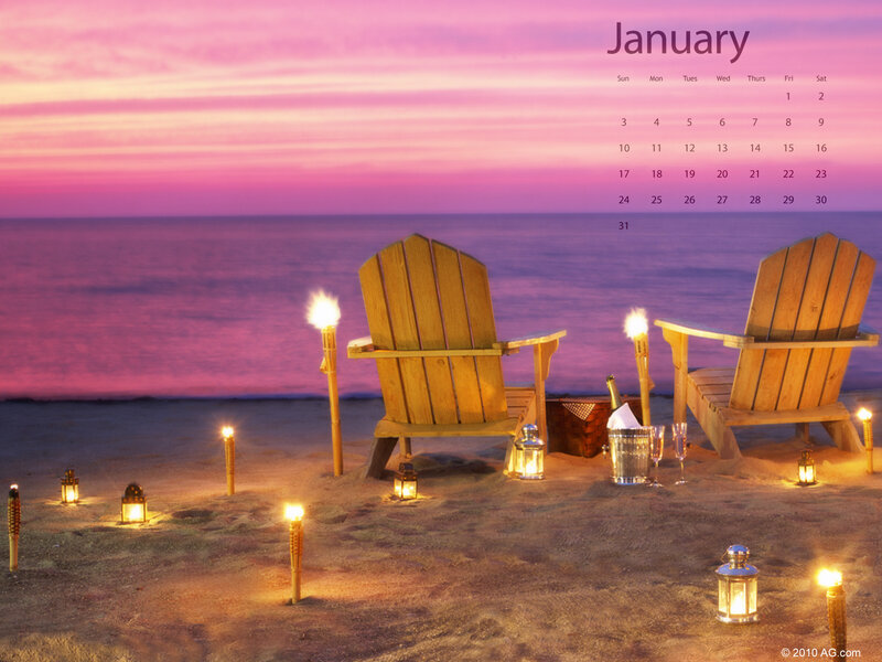 Romantic beach sunset scene