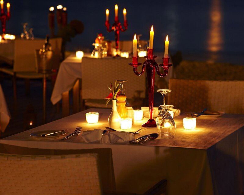 Romantic candlelit dinner
