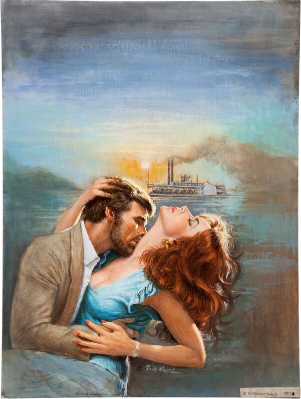 Romantic couple by river