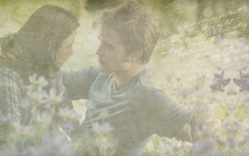 romantic couple in a field