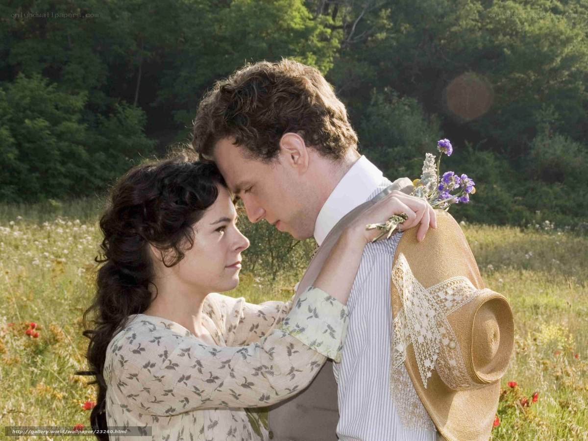 Romantic couple in a field
