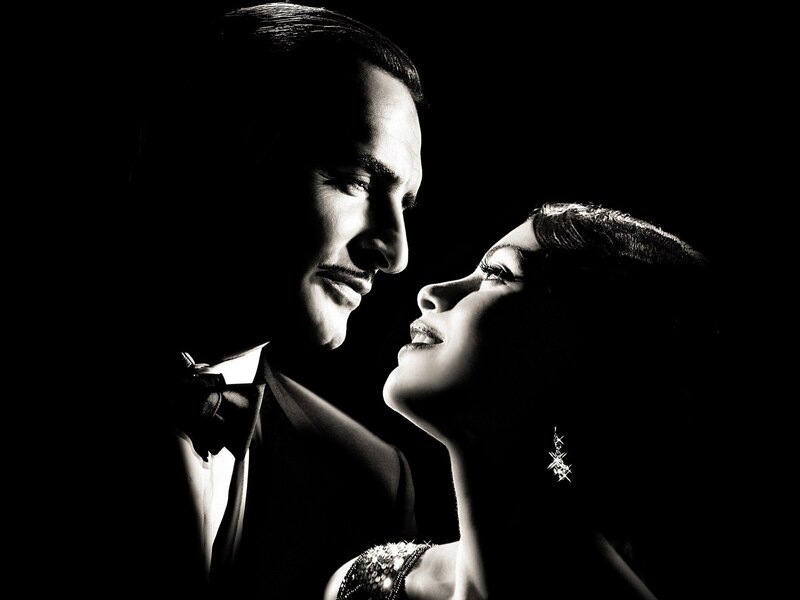 romantic couple in black and white