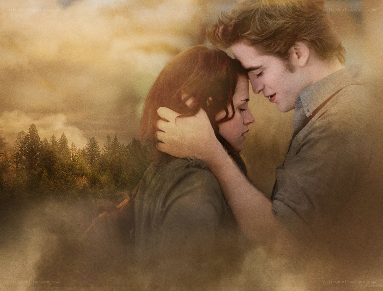romantic couple in forest