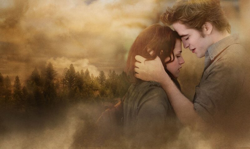 romantic couple in forest