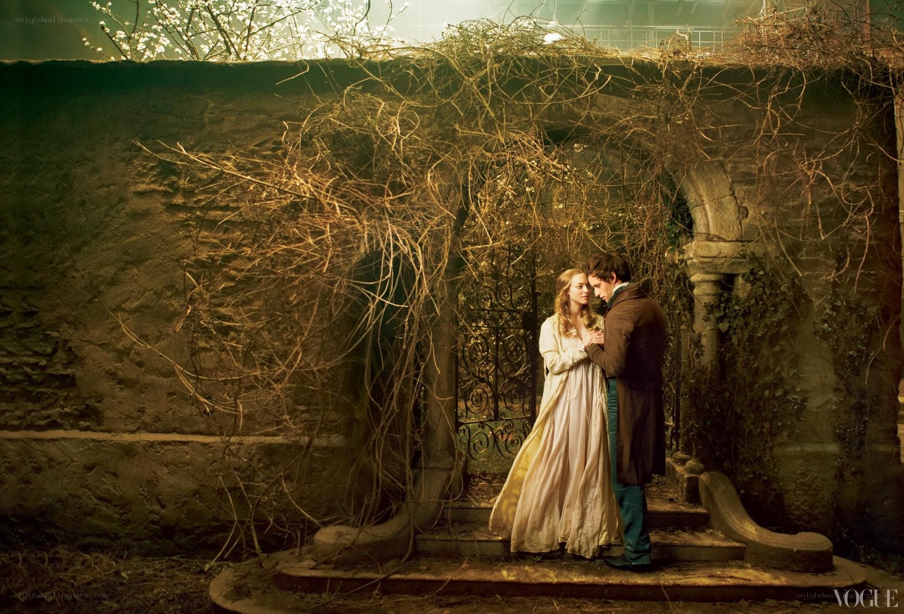 romantic couple in garden