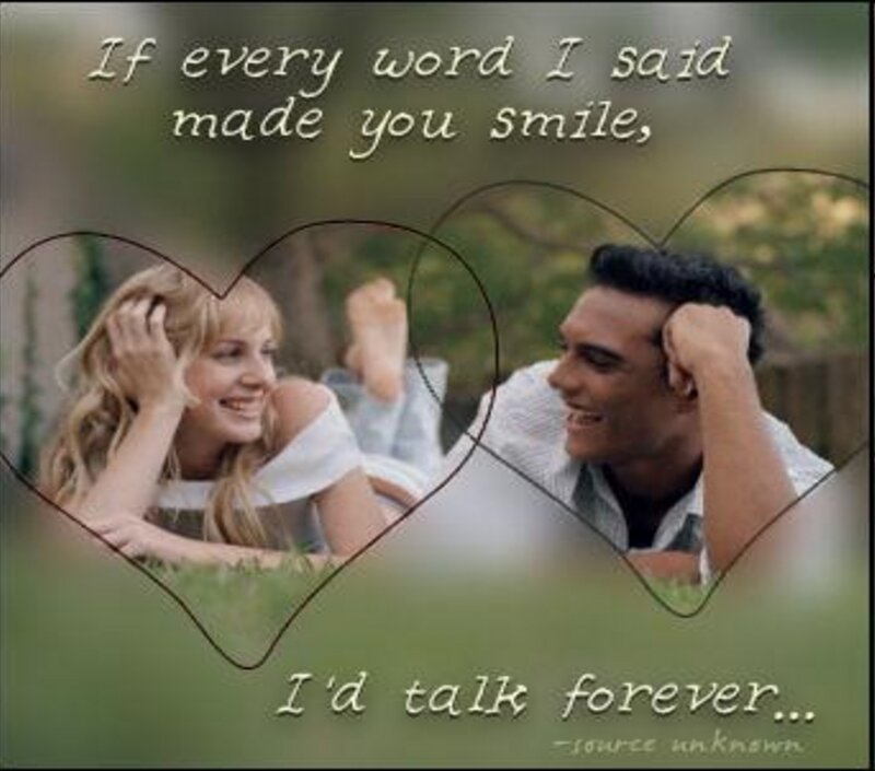 Romantic couple in heart frame