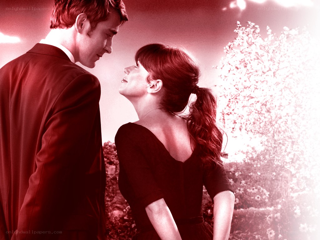 romantic couple in red light