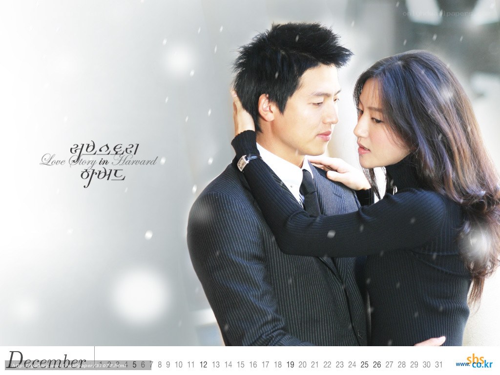 romantic couple in snow