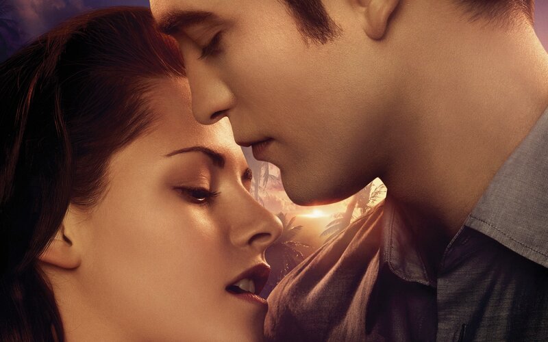 romantic couple in sunset