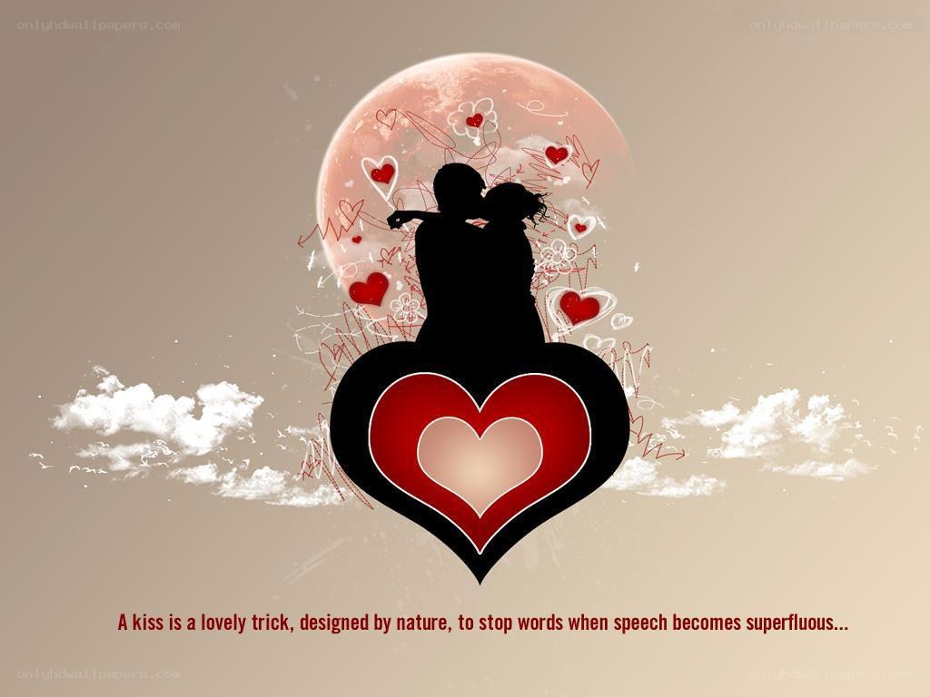 Romantic couple silhouette