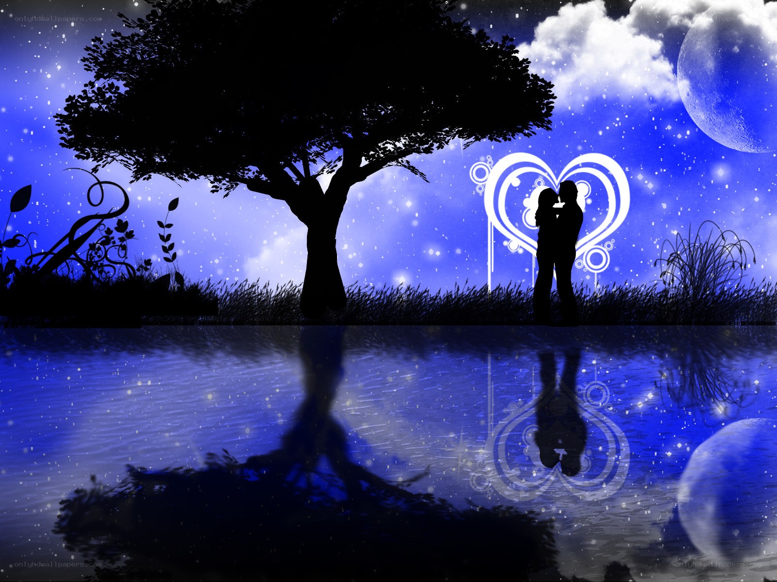 Romantic couple under a starry sky