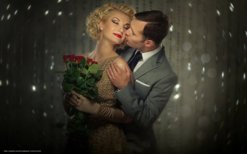 Romantic couple with roses