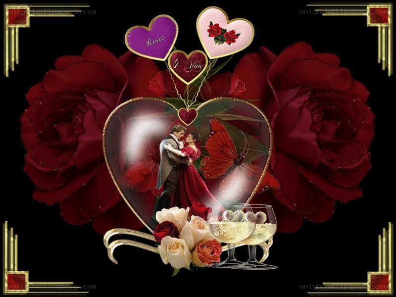 Romantic couple with roses