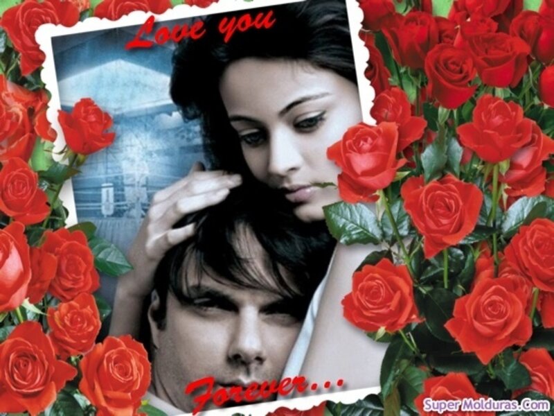 romantic couple with roses