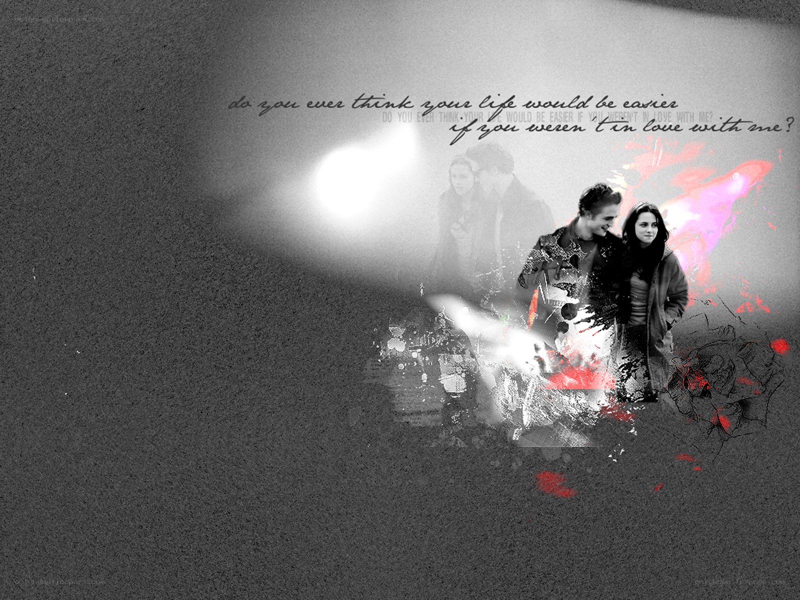 romantic couple with text