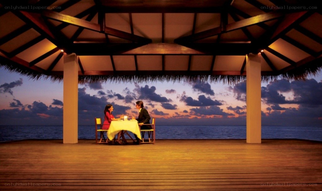Romantic dinner at sunset