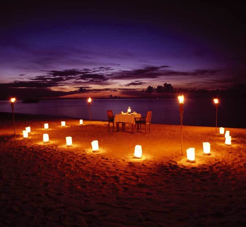 Romantic Dinner on Beach — Purple