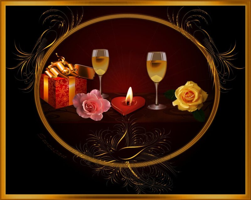 Romantic Dinner Setup — Black