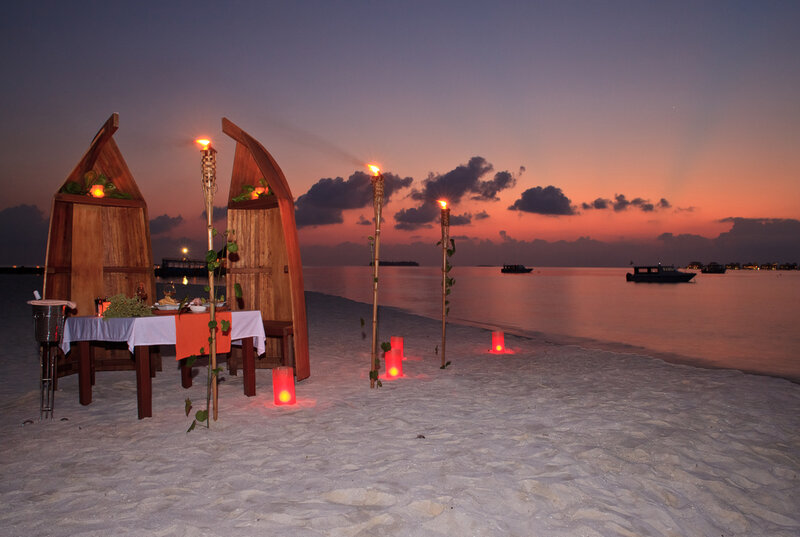 Romantic Dinner Setup — Orange