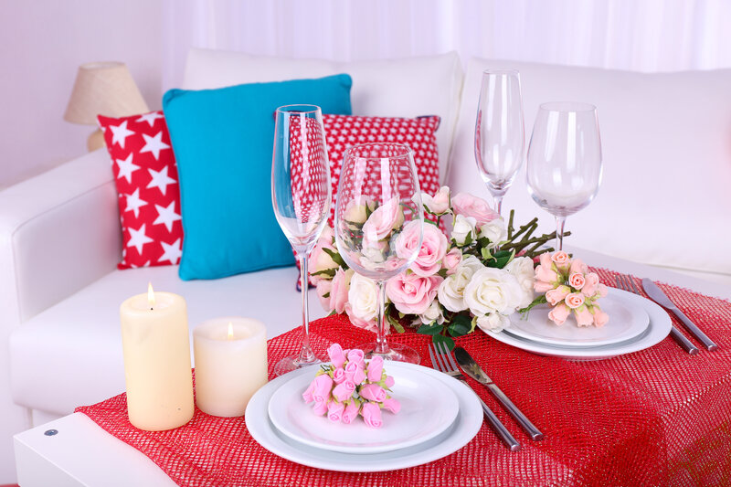 Romantic Dinner Setup — Red