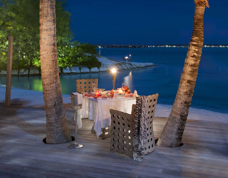 Romantic Dinner Table — Blue, Serene, Night, Photograph