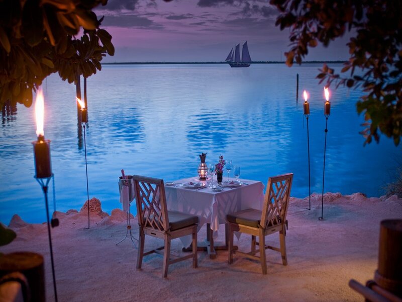 Romantic Dinner Table — Blue, Serene, Night