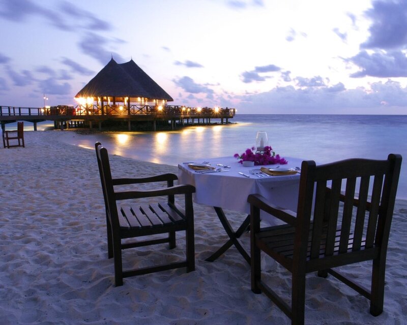 Romantic Dinner Table — White, Serene, Sunset